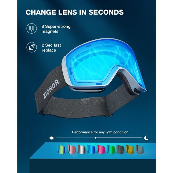 Unisex  Ski Goggles Magnetic Cylindrical Snowboard Snow Goggles - Picture 5 of 7